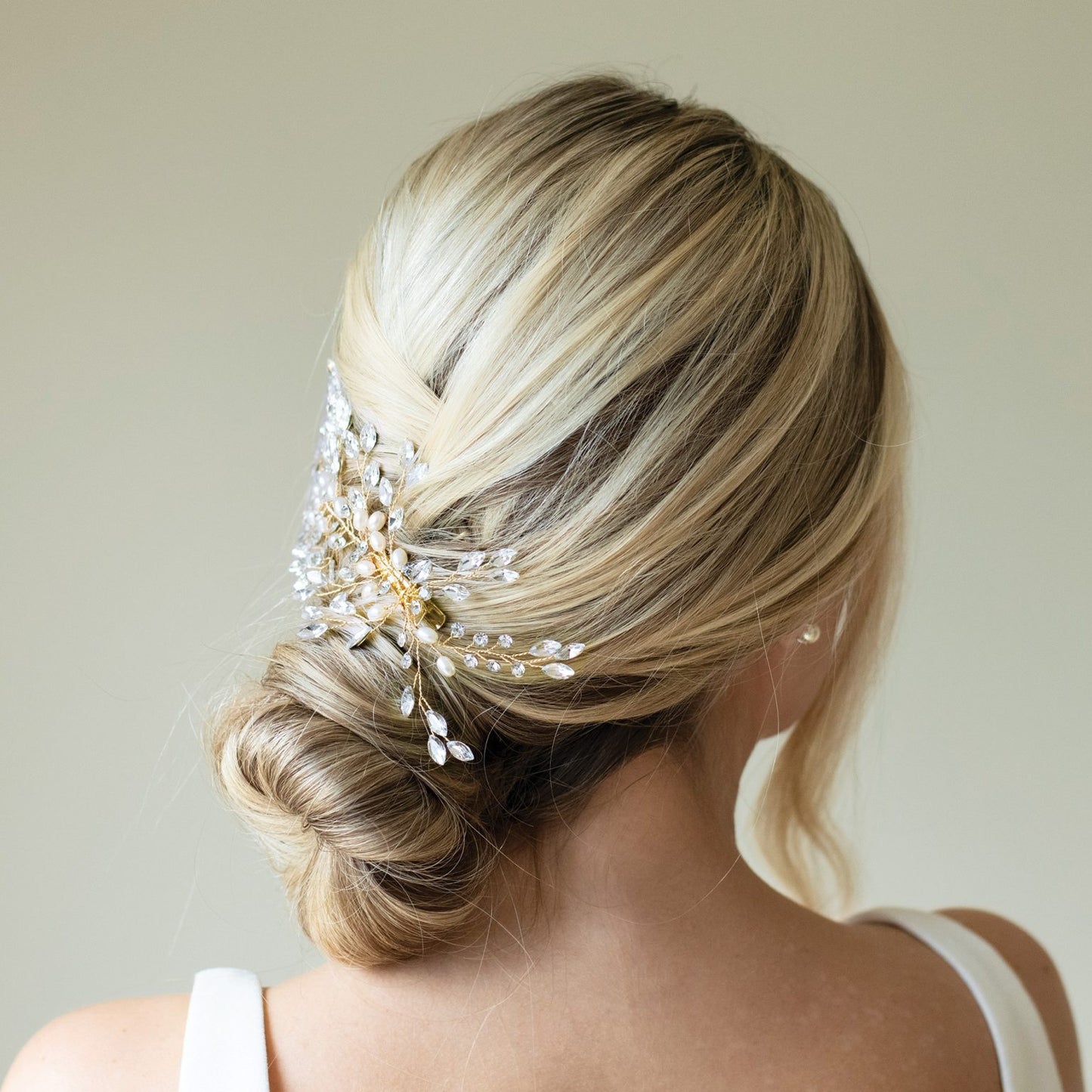 PEARL SERENADE SILVER CRYSTAL SPRAY PROM CLIP