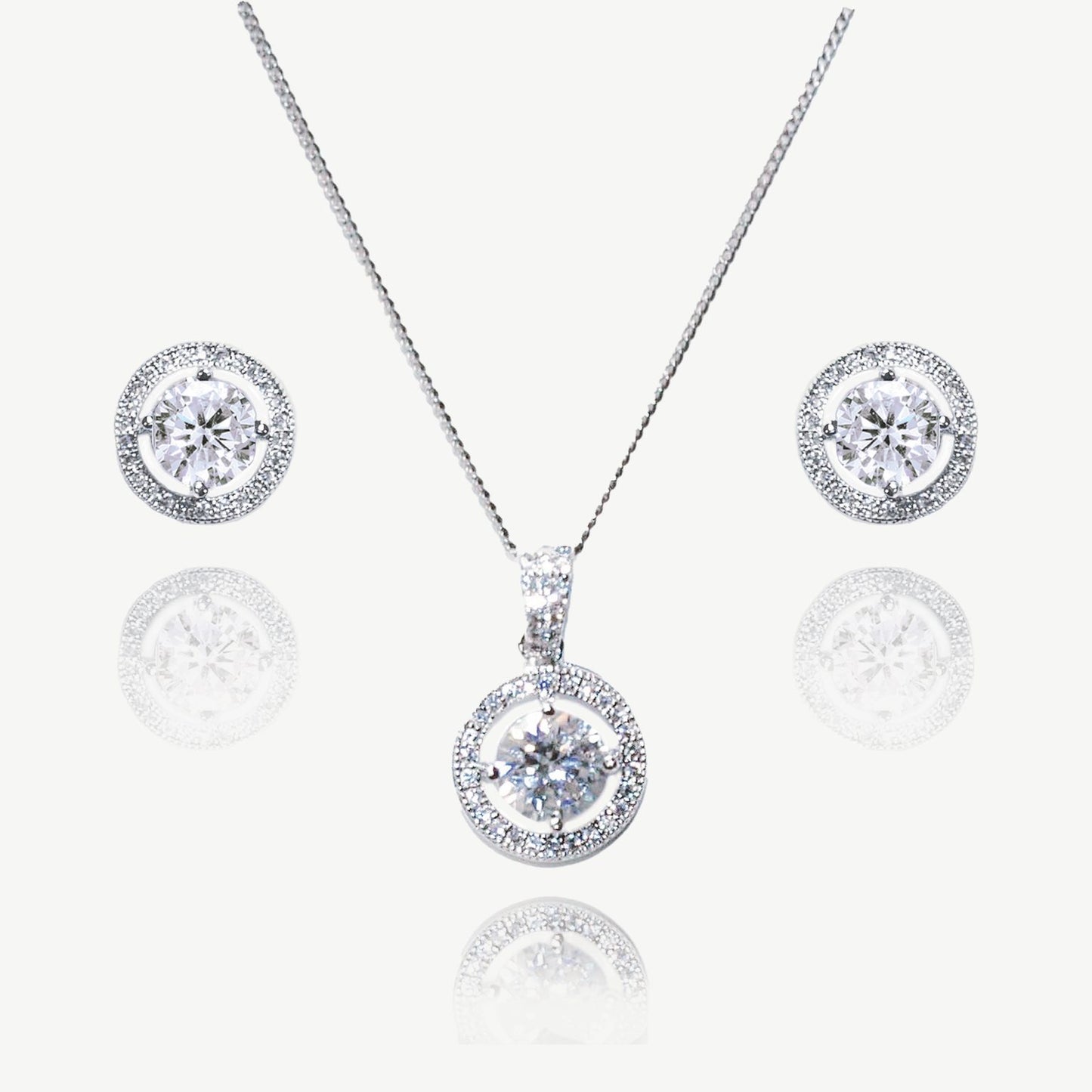 HAMPTON RHODIUM CRYSTAL BRILLIANT CUT PROM SET