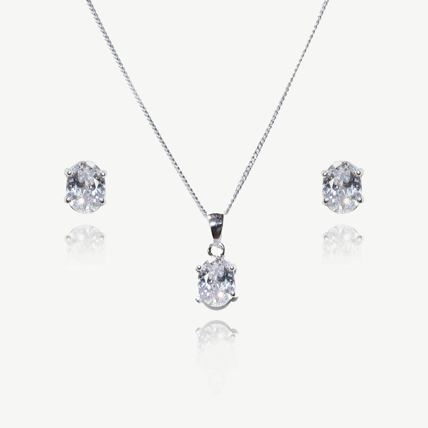 RAPTURE RHODIUM CRYSTAL OVAL CUT PROM SET