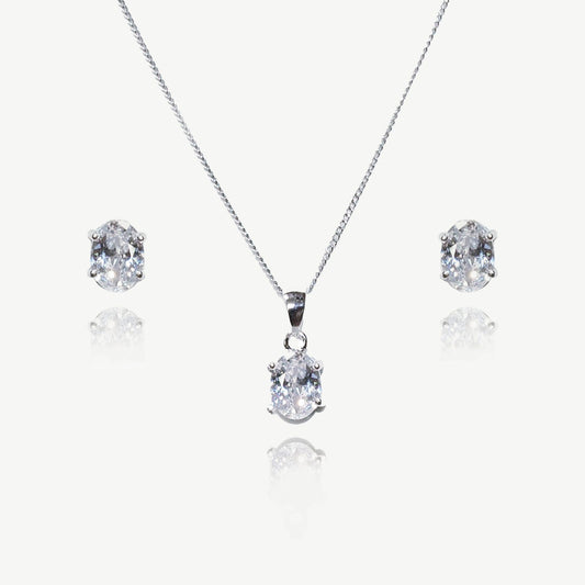 RAPTURE RHODIUM CRYSTAL OVAL CUT PROM SET