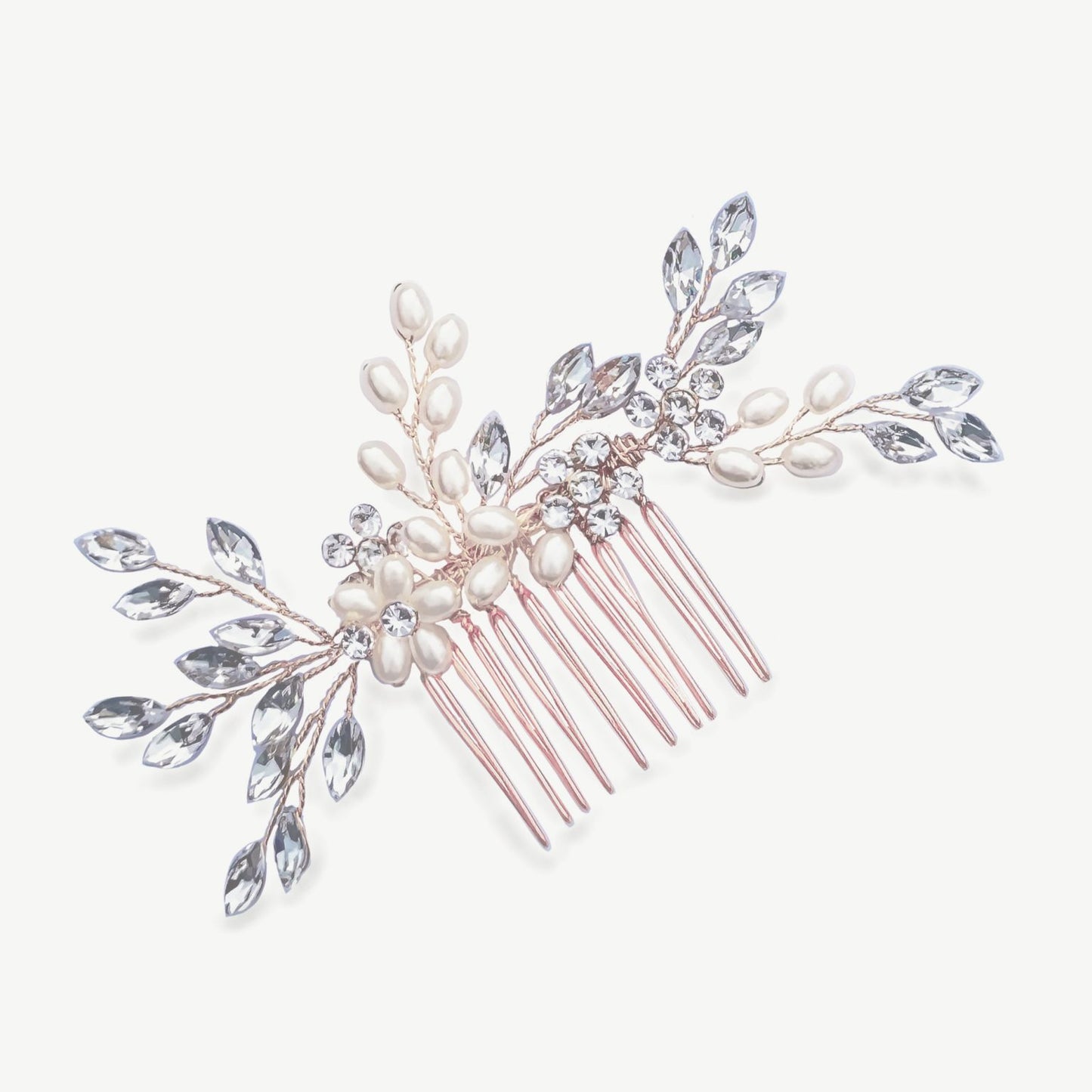 SHIMMER SILVER PEARL LEAFY PROM COMB