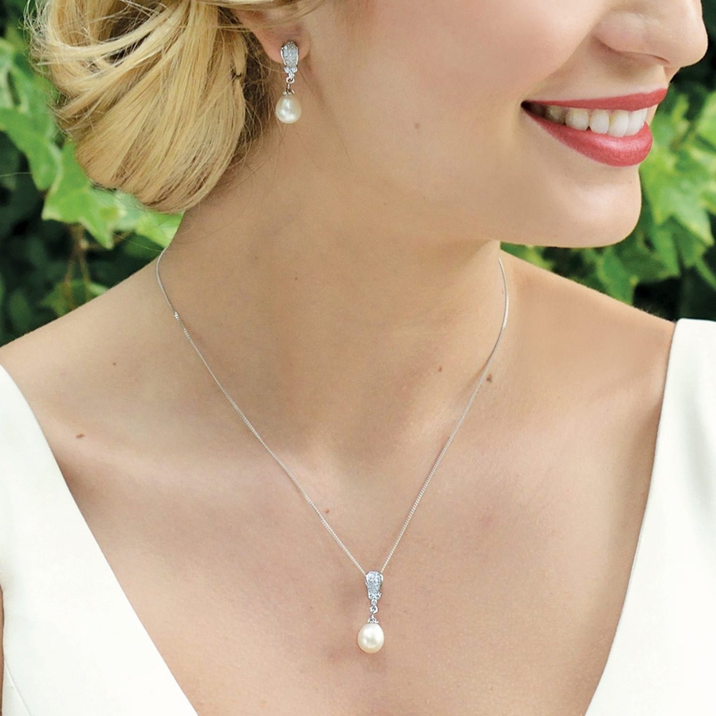 SERRANO RHODIUM CRYSTAL PEARL DROP PROM SET