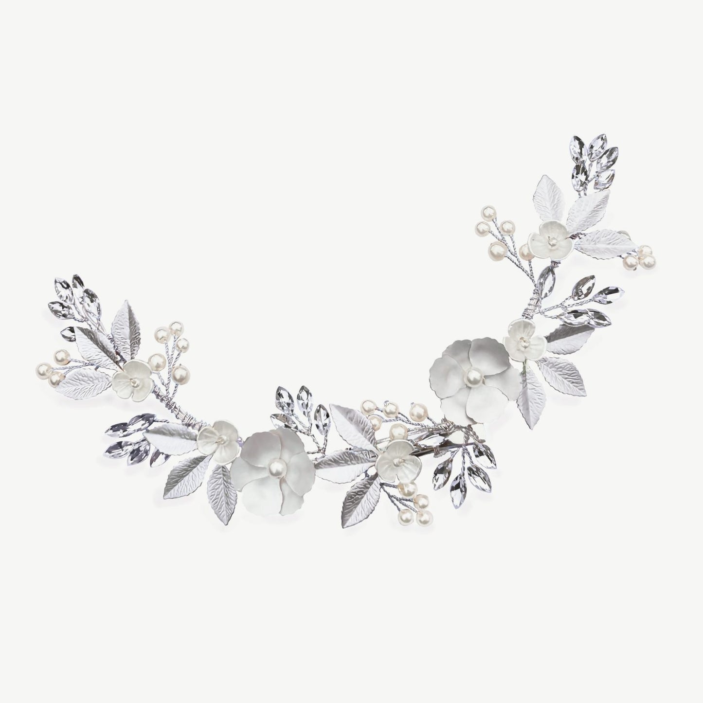 BLOOM PEARL FLORAL CRESCENT PROM CLIP