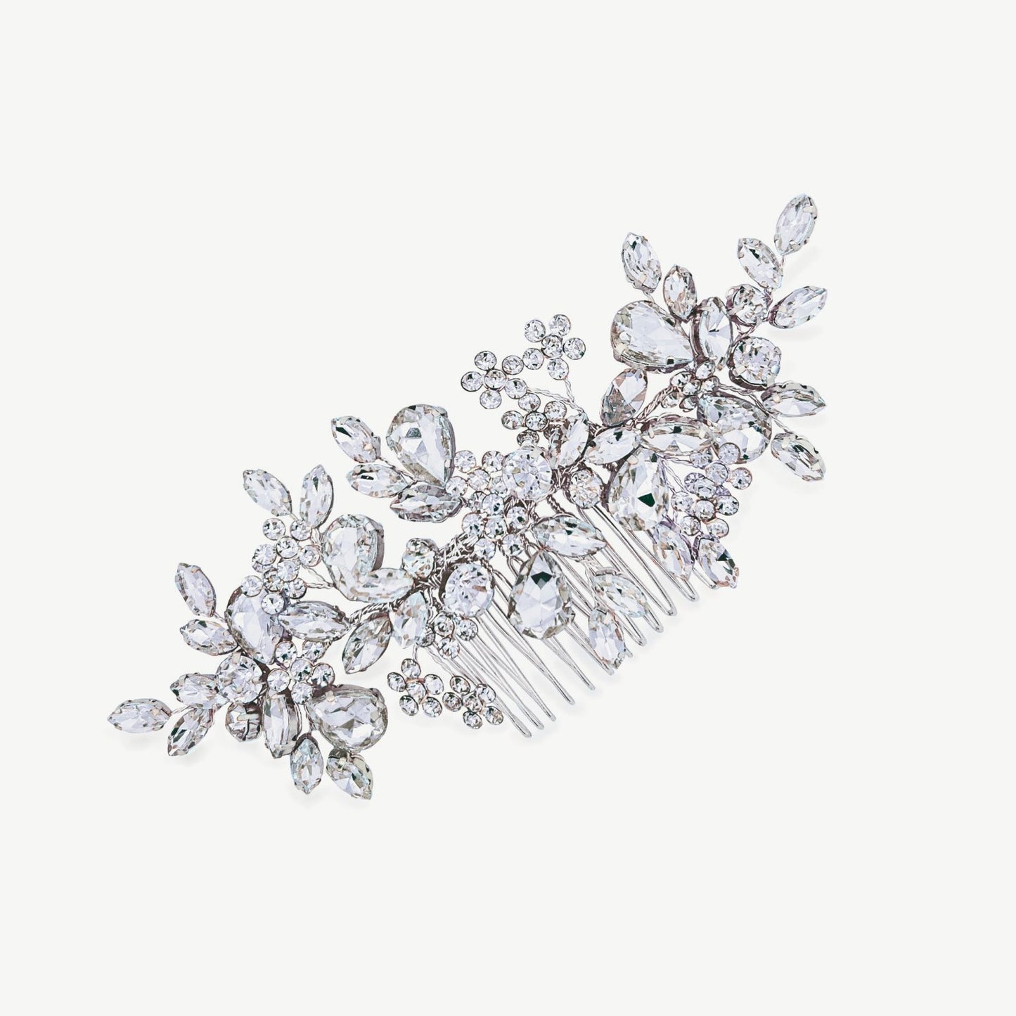 CRYSTAL SILVER CLUSTER SPARKLING PROM COMB