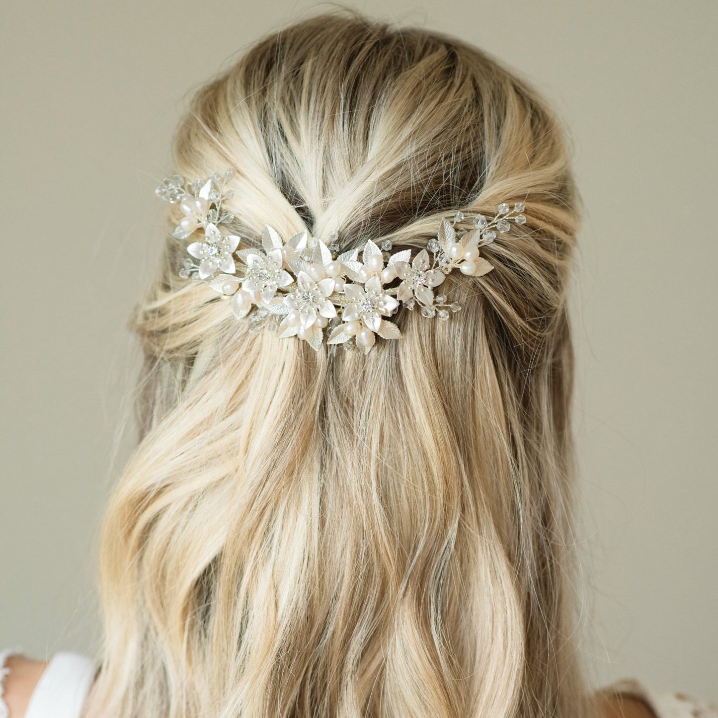 SPRING BLOSSOM FLORAL CRESCENT PROM CLIP