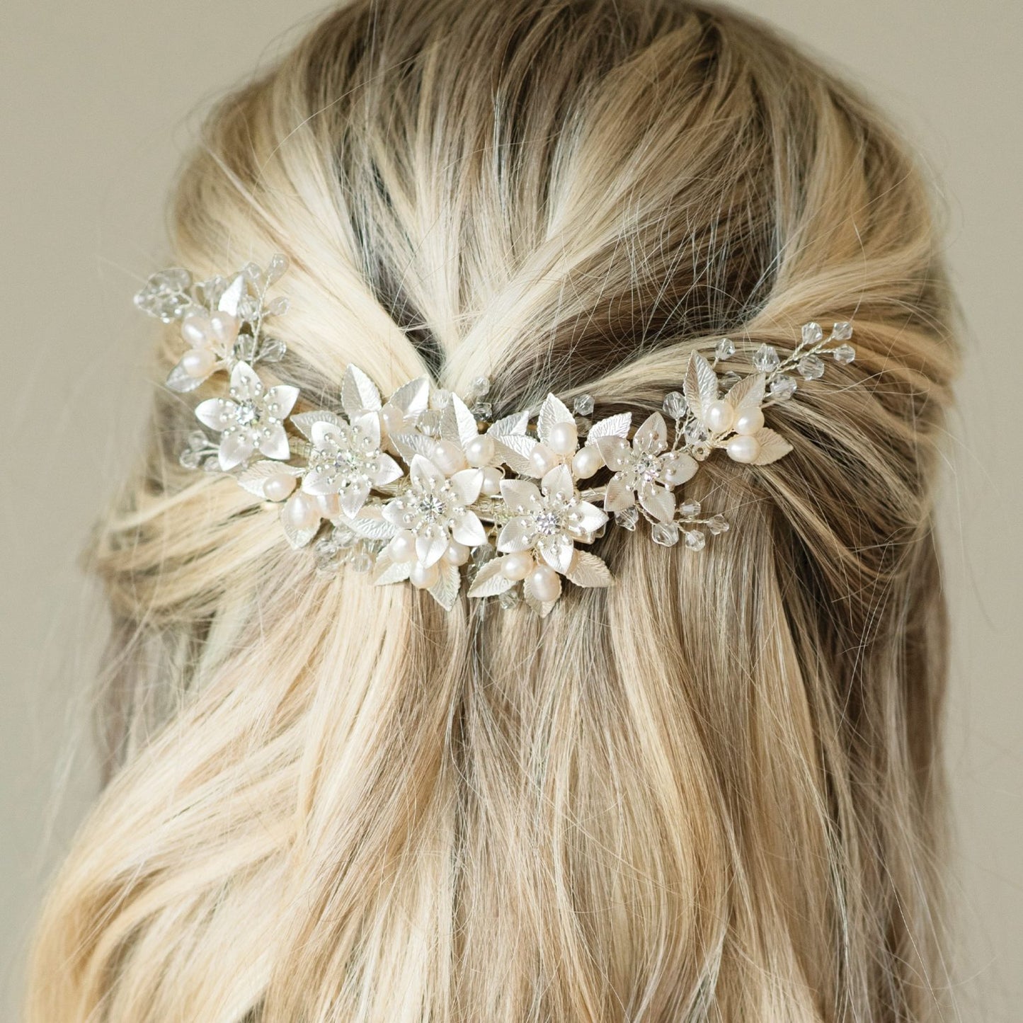 SPRING BLOSSOM FLORAL CRESCENT PROM CLIP