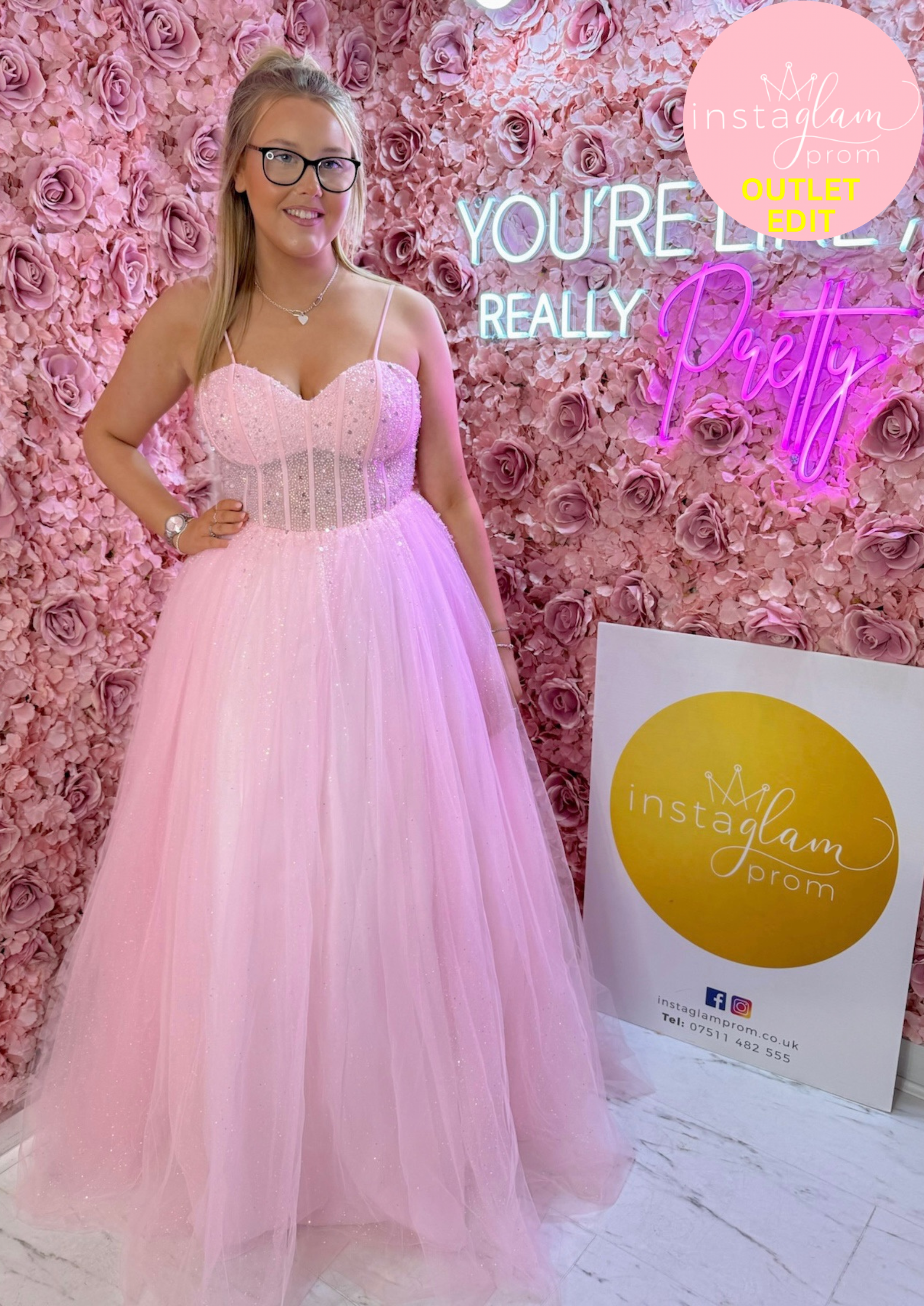 Ballgown strapless Prom / evening dress with boned beaded bodice- Style AF5501